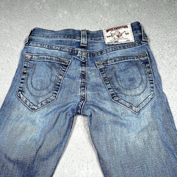 True Religion  VINNY Skinny Jeans Women 28x27 Flap Pockets Low Rise Medium Wash - Picture 10 of 16